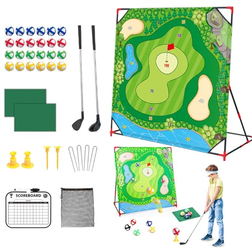 Golf -Chipping -Spiel für Kinder 1 Set umfassendes klebriges Golfmattenspiel umfasst MAT, Club, Ball und mehr für das Training von Kindern im Freien im Freien von Kindern über 3 Jahre, Matten üben Ou von Ligeinsrk
