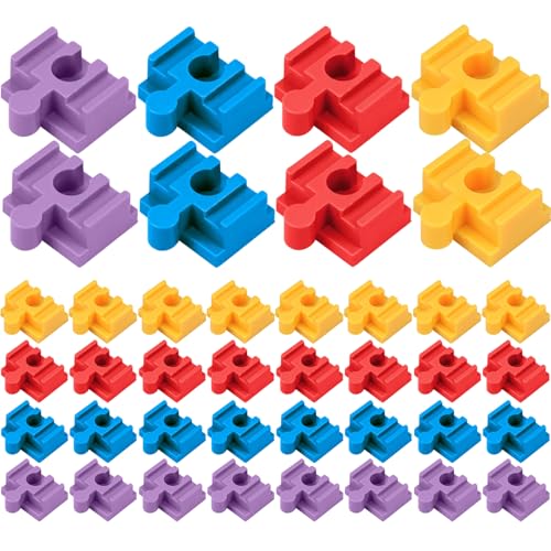 Holzstrecke Stecker 40pcs 4 Farbe männlich-freme Holzstrecke Stücke DIY Friendly ABS Holzzubehör für 9-mm-Bausteine von Ligeinsrk