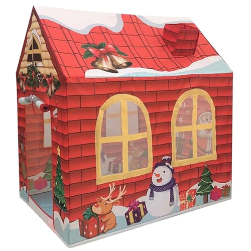 Kinderzelt, Weihnachts-Cartoon-Comic-Kinder spielen Zelt mit Roll-up-Tür und Maschenfenstern, 42x29x47 Zoll Oxford Stoffspielhaus mit einer Tragetasche für Weihnachten Geburtstagsgeschenke Playhouse von Ligeinsrk