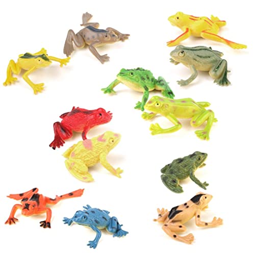 Ligeinsrk 12 PCs Kunststoff Froschmodell Set Bunte Simulation Frosch Mini -Bildung Tierspielzeug für Kinder, Kinderfrog von Ligeinsrk