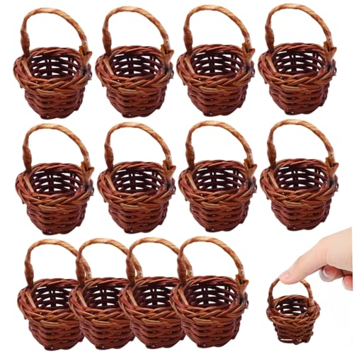 Ligeinsrk 12pcs Mini -Korb mit Griff DIY Simulation Rattan Mini gewebter Korb dekorative Puppenhaus Miniatur -Eimer für Picknick -Süßigkeiten Osterei -Puppenhauszubehör, winzig Ligeinsrk 12pcs Mini -Korb mit Griff DIY Simulation Rattan Mini gewebter Korb dekorative Puppenhaus Miniatur -Eimer für Picknick -Süßigkeiten Osterei -Puppenhauszubehör, winzig von Ligeinsrk