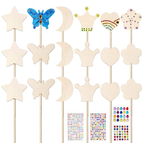 Ligeinsrk 18pcs/Set Feenstab, unvollendete hölzerne Prinzessin Zauberstab mit Aufklebern, Märchen -Geburtstagsfeierdekorationen, Partyhandwerk für Mädchen Ligeinsrk 18pcs/Set Feenstab, unvollendete hölzerne Prinzessin Zauberstab mit Aufklebern, Märchen -Geburtstagsfeierdekorationen, Partyhandwerk für Mädchen von Ligeinsrk