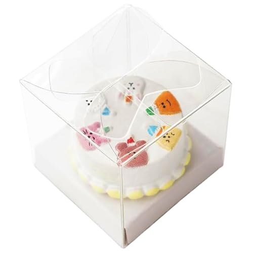 Ligeinsrk 2 Sets Mini -Kuchen, 1/12 Skala -Mini -Harz -Lebensmittel mit klarer Kiste, realistische kleine Dessertgebäckbäckerei für Puppenhausküchen und Esszimmer, Kuchen, Harzfutter von Ligeinsrk