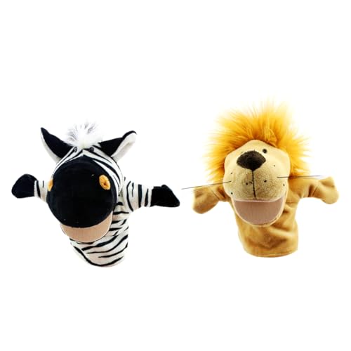 Ligeinsrk 2pcs Cartoon Tierhandpuppen Plüsch Handpuppen Zebra Plüsch Puppe für Kindergärten Performance Eltern-Kind-Bildungsspielzeug Gelb und Schwarz von Ligeinsrk