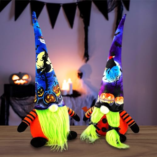 Ligeinsrk 2pcs Halloween Gnomes, weiche süße Cartoon -gesichtslose GNOME Plüsch mit spitzem Hut für Halloween Home Office Dekorationen, 5, 5x15 Zoll, Plüsch, Gnom von Ligeinsrk