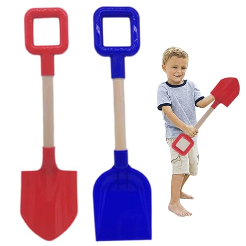 Ligeinsrk 2pcs Strandschaufel, rotblau Abs Plastik Kinderschaufel mit Holzgriff, zweifunktion von Ligeinsrk