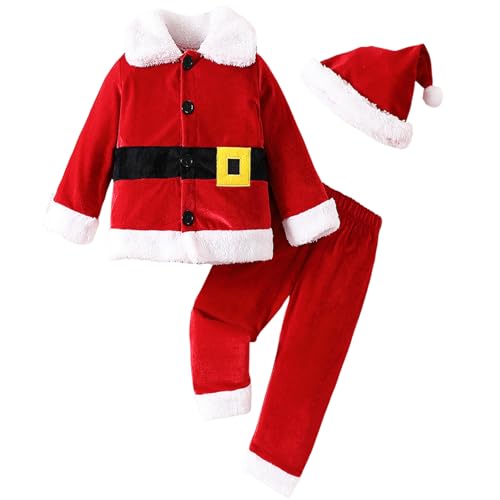 Ligeinsrk 3pcs/Set Kids Santa Kostüm Unisex Weihnachtskostüme mit Plüschjacke, Hosen und Hut Santa Baby Outfit Elf Kostüm für Mädchen Jungen Weihnacht Cosplay, Größe 100 Ligeinsrk 3pcs/Set Kids Santa Kostüm Unisex Weihnachtskostüme mit Plüschjacke, Hosen und Hut Santa Baby Outfit Elf Kostüm für Mädchen Jungen Weihnacht Cosplay, Größe 100 von Ligeinsrk