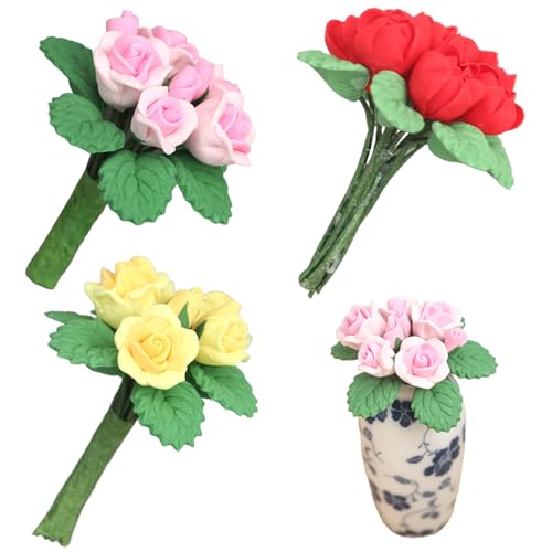 Ligeinsrk 3pcs Dollhouse Flowers 1:12 Harz realistische Rosen Miniaturblüten für Handwerk, künstliche winzige und ultraleichte Miniaturanlagen für Dollhouse Decoration, FO Ligeinsrk 3pcs Dollhouse Flowers 1:12 Harz realistische Rosen Miniaturblüten für Handwerk, künstliche winzige und ultraleichte Miniaturanlagen für Dollhouse Decoration, FO von Ligeinsrk