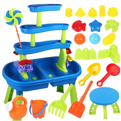 Ligeinsrk 46pcs/Set Kleinkindwasserspiegel, 3 Schichten Wasser und Sandtisch mit Formen, Werkzeugen und Stuhl, interaktiver Eltern-Kind-Entwicklungssensory-Spielzeug für Outdoor Beach Ligeinsrk 46pcs/Set Kleinkindwasserspiegel, 3 Schichten Wasser und Sandtisch mit Formen, Werkzeugen und Stuhl, interaktiver Eltern-Kind-Entwicklungssensory-Spielzeug für Outdoor Beach von Ligeinsrk