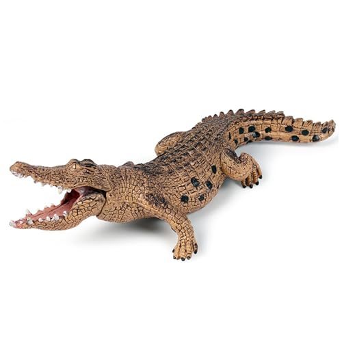 Ligeinsrk Alligator -Spielzeugfigur, 7, 1 x 2, 8 x 2 Zoll realistische Krokodilspielzeugfigur mit beweglicher Kiefer, Plastikwildtier für Jungen und Mädchen, Wildtierspielzeug von Ligeinsrk