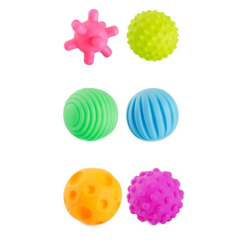 Ligeinsrk Baby sensorische Bälle 6 PCs Baby Handfang Massagebällchen mit BB Sound farbenfrohes Greifen für Kinder von Ligeinsrk