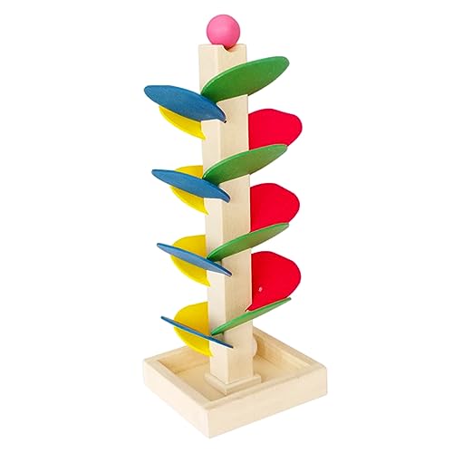 Ligeinsrk Ball Drop Toy Holzbaum Buntes Blattturm Spielzeug Kinder Ball Spiel Bildung von Ligeinsrk