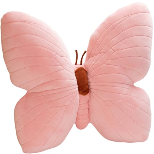 Ligeinsrk Butterfly Kissen 16x16 Zoll 3D Schmetterlingswurf Wurf Kissen Pastoral Realistische Plüsch niedliche Baumwoll -Stofffunktion für Zuhause, Büro, Café Plüsch von Ligeinsrk