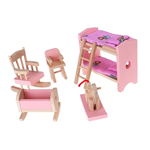 Ligeinsrk Dolls House Möbel Mini niedliche Holzpuppen Hausmöbel enthalten Etagenbett-Stuhl rockende Pferdestörungen für 7-14 Jahre alte Kinder Ligeinsrk Dolls House Möbel Mini niedliche Holzpuppen Hausmöbel enthalten Etagenbett-Stuhl rockende Pferdestörungen für 7-14 Jahre alte Kinder von Ligeinsrk
