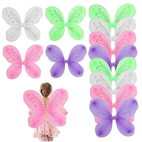 Ligeinsrk Flügel für Mädchen 12pcs 16.54x13.78inch niedliche Cartoon Dekorative Nylon Schmetterling für Halloween Cosplay Kostüm Geburtstagsfeier von Ligeinsrk