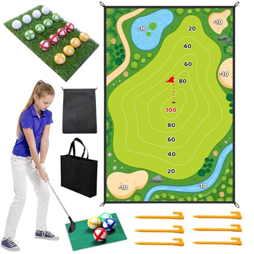 Ligeinsrk Golf-Chipping-Spiel, tragbares Golftraining mit MATS & 16 Sticky Bällen, Eltern-Kind-Interaktions-Yard-Spiele für Innen-, Außen-, Chipping-Spiel, Kinder-Set Ligeinsrk Golf-Chipping-Spiel, tragbares Golftraining mit MATS & 16 Sticky Bällen, Eltern-Kind-Interaktions-Yard-Spiele für Innen-, Außen-, Chipping-Spiel, Kinder-Set von Ligeinsrk
