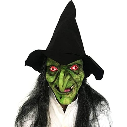 Ligeinsrk Halloween Hexenmasken für Erwachsene, alte Hexenmaske mit Langen Haar von Ligeinsrk