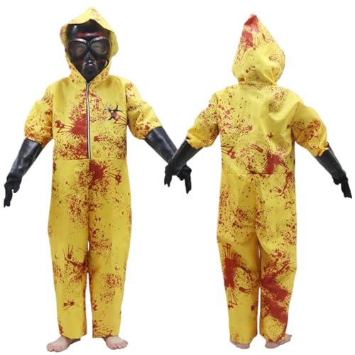 Ligeinsrk Hazmat-Kostüm für Kinder mit Kapuzenblutzip-up Kids Hazmat Anzug beinhaltet Anzug, Handschuhe und Maske, Kostüme für Cosplay, Halloween, Party, Mkids Ligeinsrk Hazmat-Kostüm für Kinder mit Kapuzenblutzip-up Kids Hazmat Anzug beinhaltet Anzug, Handschuhe und Maske, Kostüme für Cosplay, Halloween, Party, Mkids von Ligeinsrk
