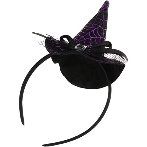 Ligeinsrk Hexenhut Stirnband, Spinnennetzmuster Hexenhut Kopfstück mit Bogen für Mädchen Frauen Halloween Cosplay Ligeinsrk Hexenhut Stirnband, Spinnennetzmuster Hexenhut Kopfstück mit Bogen für Mädchen Frauen Halloween Cosplay von Ligeinsrk