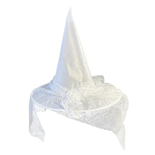 Ligeinsrk Hexenhut für Frauen Spitzenzauberer Hut Weißer Verrückter Hexenkostüm, Cosplay, Halloween Party Ligeinsrk Hexenhut für Frauen Spitzenzauberer Hut Weißer Verrückter Hexenkostüm, Cosplay, Halloween Party von Ligeinsrk
