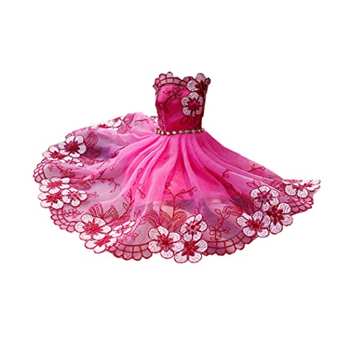 Ligeinsrk Hochzeitskleid Kleider Prinzessin Kleidung Party Outfit für Puppenspielzeugpuppe (Rose Red Flower) Meerjungfrau von Ligeinsrk