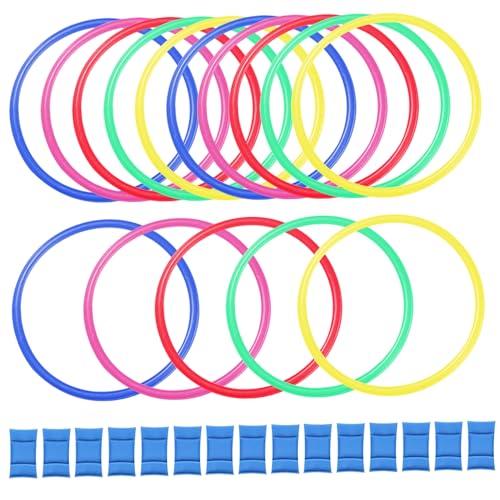Hopscotch-Ringe, 15 PCS 15 Zoll Multi-Farb-Hopscotch-Outdoor mit PCS-Schnalle, DIY-Hinderniskurs für Kinder 2+, Non Slip Kids Outdoor-Spielausrüstung von Ligeinsrk