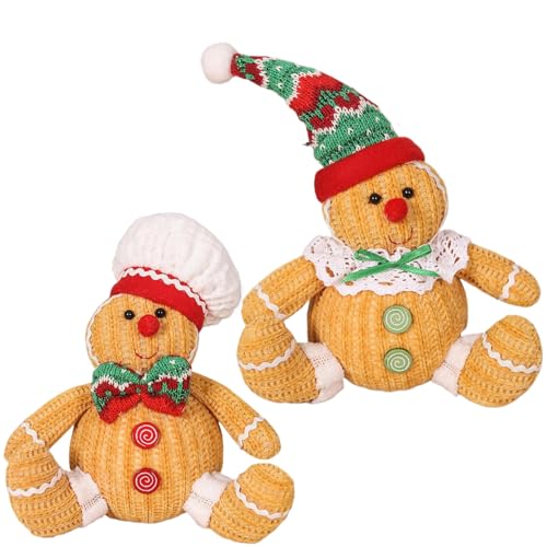 Ligeinsrk Lebkuchen -Plüsch 2PCS 2 Style Sitting Haltung Weihnachten Lebkuchen -Dekor mit Hut auf entzückende Weihnachtsdekoration für Zuhause, Party, Mall Ligeinsrk Lebkuchen -Plüsch 2PCS 2 Style Sitting Haltung Weihnachten Lebkuchen -Dekor mit Hut auf entzückende Weihnachtsdekoration für Zuhause, Party, Mall von Ligeinsrk