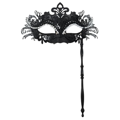 Ligeinsrk Masquerade -Maske auf Stick Metal Handheld Mardi Gras Abnehmbarer Ball für Partykostümzubehör Schwarz Ligeinsrk Masquerade -Maske auf Stick Metal Handheld Mardi Gras Abnehmbarer Ball für Partykostümzubehör Schwarz von Ligeinsrk