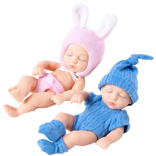 Ligeinsrk Mini Babypuppen 7 niedliche geschlossene Augen realistisch neugeboren von Ligeinsrk