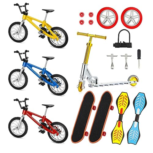 Ligeinsrk Mini -Fingerspielzeug Set Finger Skateboards Fahrräder winziges Schwungbrett Fingerspitzenspielzeug 18 -Pieces von Ligeinsrk