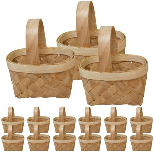 Ligeinsrk Mini -Korb mit Griff 15 Prozent DIY -Holz Simulation Dollhouse Miniaturkorb Mini Körbe für Picknick Candy Osterei -Puppenhauszubehör von Ligeinsrk