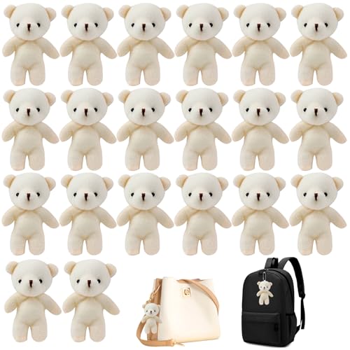 Ligeinsrk Mini Teddybären, 20pcs 4, 3 Zoll Plüsch Kleiner Teddybär, Mini -ausgestopfte Tiere für DIY Keychain Bag Crafts Geburtstag Graduation Party Geschenk, Bären, Bär von Ligeinsrk