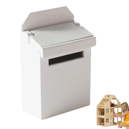Ligeinsrk Miniatur Mail Box Mini Holz Flip Mailbox Dollhouse Dekoration Modell Zubehör für Kinder Weiß von Ligeinsrk