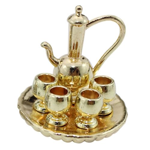 Ligeinsrk Miniature -Tee -Set, 1 12 -Skala -Goldlegierung Mini -Tee -Set mit Mini -Tassen, Teekannen und Tablett für Puppenhausdekorationen Kindergeschenke, Miniatur Ligeinsrk Miniature -Tee -Set, 1 12 -Skala -Goldlegierung Mini -Tee -Set mit Mini -Tassen, Teekannen und Tablett für Puppenhausdekorationen Kindergeschenke, Miniatur von Ligeinsrk