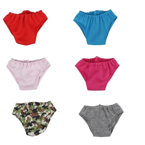 Ligeinsrk Niedliche Mini -Unterwäsche kreative Puppenhanties Mini Briefs Bodyshorts Shorts Doll Accessoires Kleidung 18 -Zoll -Mädchen Kleidungsstoffe 6pcs von Ligeinsrk