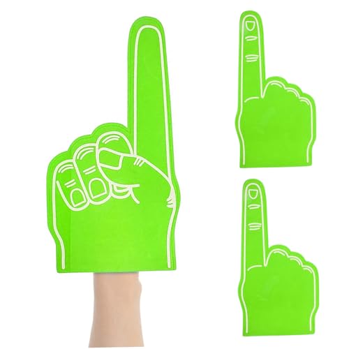 Ligeinsrk Riesenschaumfinger 18 Zoll Schaumhand -Cheerleading Finger für Sports School Sport Games Party Supplies 3PCS Green von Ligeinsrk