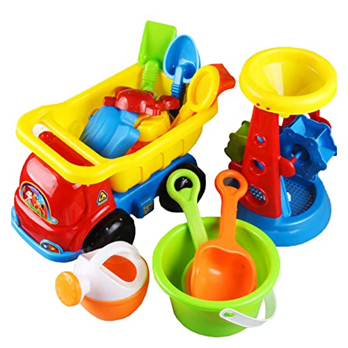 Sandspielzeug für 4-6 Kinder 14pcs Sandgrubenspielzeug sicherer Plastik- und Wasser wasserdichtes süßes Sandkasten (zufällige Farbe) von Ligeinsrk