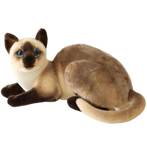 Ligeinsrk Siamese Cat Plush 10in Realistic Lying Haltung Siamese Katze gefüllt tierhautfreundlich atmungsaktiv von Ligeinsrk