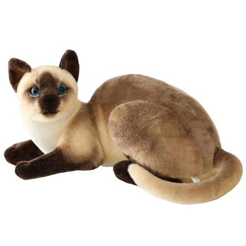 Ligeinsrk Siamese Cat Plush 12in Realistic Lies Haltung siamesische Katze gefüllt tierhautfreundlich atmungsaktiv von Ligeinsrk