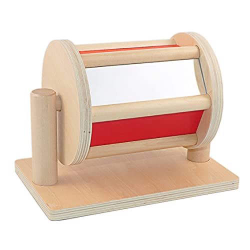 Ligeinsrk Spinning Drum Toy Hölzernder Drum Babies Musikspielzeug mit Spiegel für Kinder von Ligeinsrk