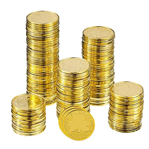 St. Patrick's Day Coin Gold Plastik Shamrock 3-Blatt für Partyversorgung 100pcs St. Patrick's Day Coin Gold Plastik Shamrock 3-Blatt für Partyversorgung 100pcs von Ligeinsrk
