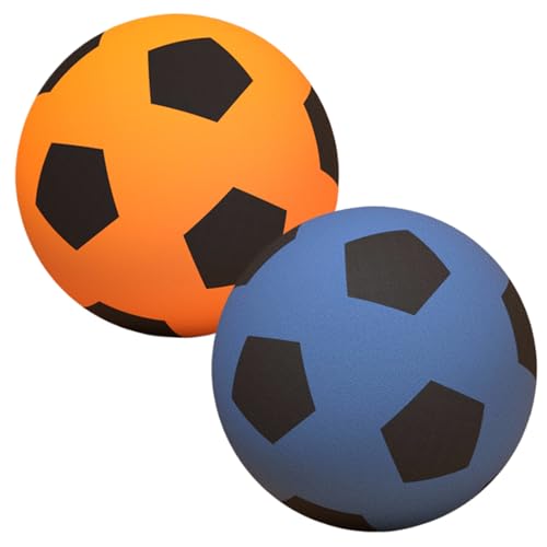 Ligeinsrk Stille Fußballkugel für Kinder Größe 5 PU Foam Football Stoßdämpfung Kleiner Fußball Leichtes Weichgeräuschreduzierung für Training Kinderspielzeug, Orange von Ligeinsrk
