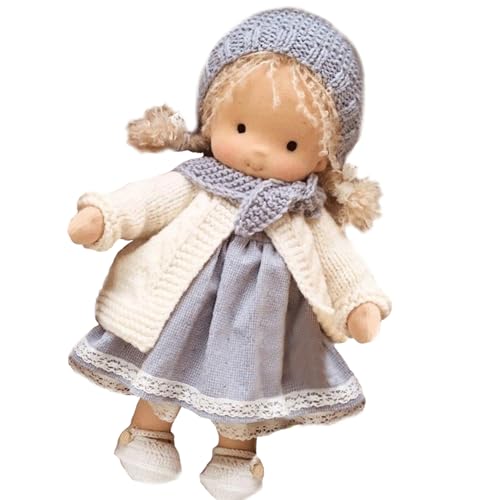 Ligeinsrk Stoffpuppe 9.5x2.4x4.7 '' entzückende weiche Plüsch -Babypuppe mit Clodhut und Schal Exquisite Mini -Baby -Weihnachtsfest -Spielen Geschenk für die Förderung der Liebe und Kameradschaft von Ligeinsrk
