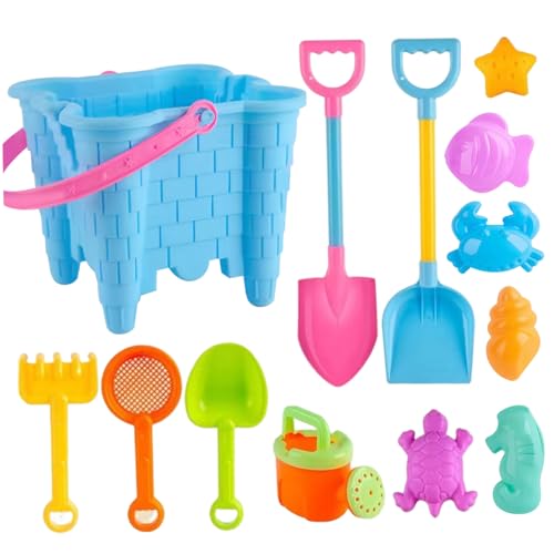 Ligeinsrk Strandspielzeug 13 Stcs/Set Sand Toys Sand Castle umfasst Eimer, Schaufeln, kleine Rakes & Formen, Strandsandkastenreisen für Kinder 4 bis 6 Jahre alt von Ligeinsrk