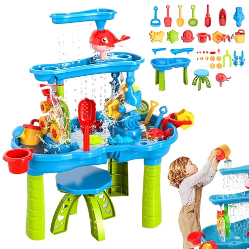 Ligeinsrk Wassertabelle für Kinder 1 Set 3-stufig geräumige sensorische Tisch farbenfrohe Sand Interaktive Eltern-Kind-Entwicklung Wasserspielzeug für Outdoor Beach, Kinder, Kleinkind Ligeinsrk Wassertabelle für Kinder 1 Set 3-stufig geräumige sensorische Tisch farbenfrohe Sand Interaktive Eltern-Kind-Entwicklung Wasserspielzeug für Outdoor Beach, Kinder, Kleinkind von Ligeinsrk