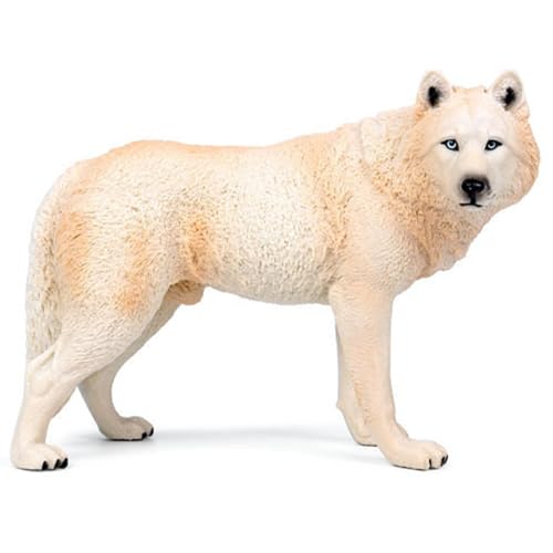 Ligeinsrk Wolf Figur High Simulation Wildlife Animal Model Wolf Toys Sammlung Figur Ornament pädagogische Lernspielzeug Geburtstag für Jungen Mädchen, Beige, Spielzeug von Ligeinsrk