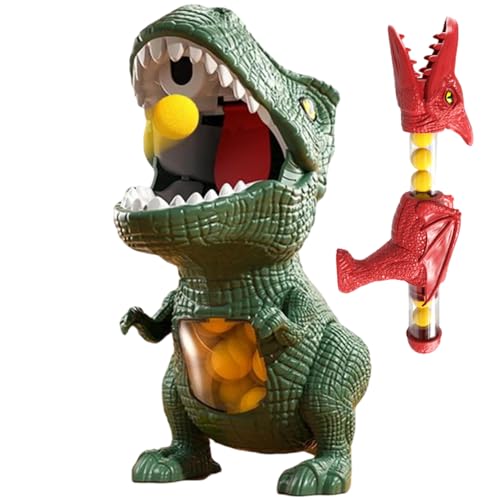 Ligeinsrk Zielspiele für 3+ Kinder 360 ° rotierende Kopf Dinosaurierspiele Hand-Auge-Koordinationspraxis Dinosaurierspielzeug für Jungen mit 12 Schaumbällen für Weihnachtsgeburtstage Geschenkstil 1 1 von Ligeinsrk