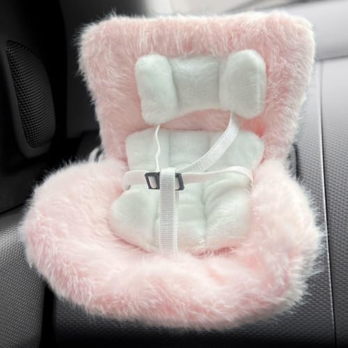 Puppenautositz für 7 Zoll Puppen, weich warm plüsch niedliche Sicherheit Babypuppenautos Sitzfunktionales Ornament für Luftablager Clip Desktop -Display, Baby Car Carsat von Ligeinsrk