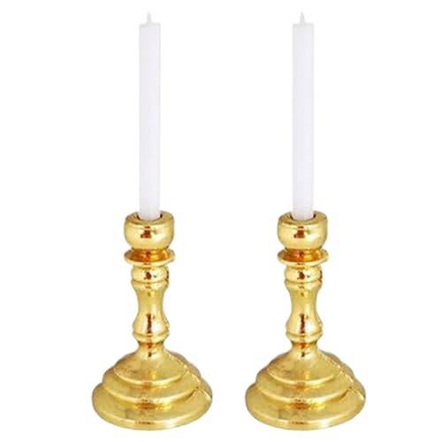 Puppenhausminiaturen, 2 Stück 1/12 Skala Candelabra & Candles Dollhouse Accessoires für DIY -Szenenzubehör, Golden, Miniaturen, Kerzenhalter Puppenhausminiaturen, 2 Stück 1/12 Skala Candelabra & Candles Dollhouse Accessoires für DIY -Szenenzubehör, Golden, Miniaturen, Kerzenhalter von Ligeinsrk