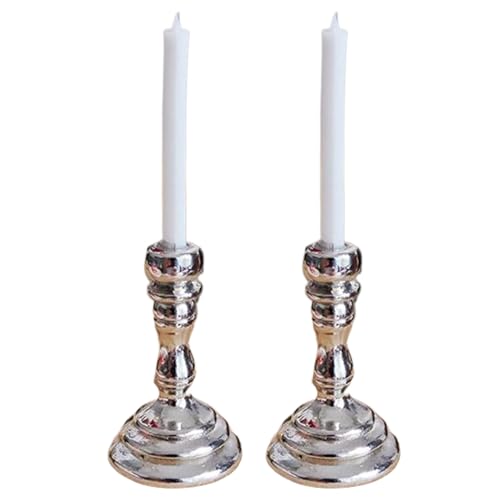 Puppenhausminiaturen, 2 Stücke 1/12 Skala Candelabra & Candles Dollhouse Accessoires für DIY -Szenenzubehör, Silber, Miniaturen, Kerzenhalter Puppenhausminiaturen, 2 Stücke 1/12 Skala Candelabra & Candles Dollhouse Accessoires für DIY -Szenenzubehör, Silber, Miniaturen, Kerzenhalter von Ligeinsrk